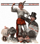 Circus Barker and Strongman from the June 3, 1916 Saturday Evening Post cover