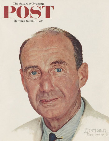 The October 6, 1956 Saturday Evening Post cover by Norman Rockwell entitled Portrait of Adlai E. Stevenson