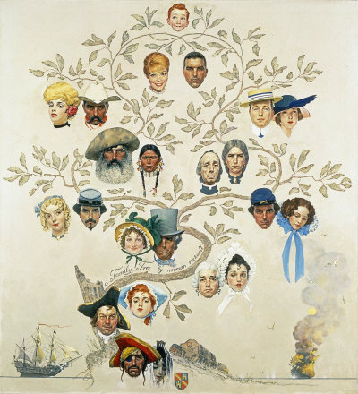 The October 24, 1959 Saturday Evening Post cover by Norman Rockwell entitled Family Tree