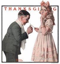 Norman Rockwell Country Gentleman cover published November 19, 1921. The title is The Wishbone