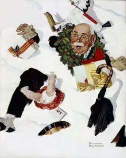 Norman Rockwell Christmas: Gramps in Snow