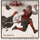 Norman Rockwell's Cousin Reginald Catches the Thanksgiving Turkey from the December 1, 1917 Country Gentleman cover