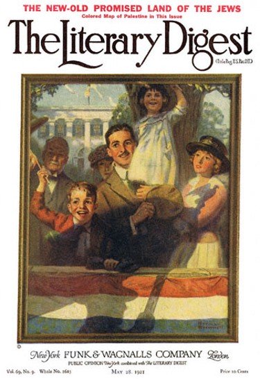 Spectators at a Parade by Norman Rockwell from the May 28, 1921 issue of The Literary Digest